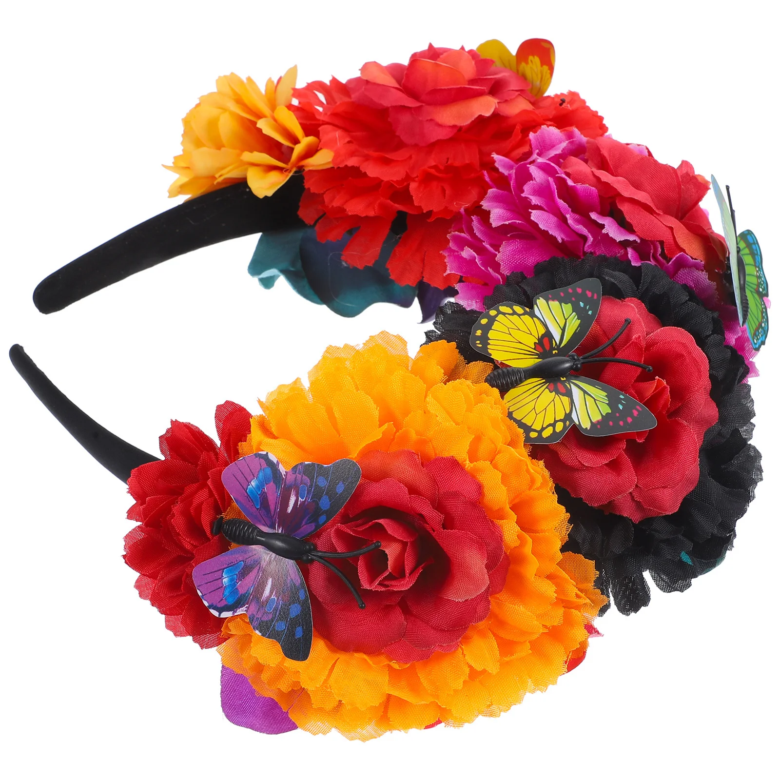 

Mexican Flower Crown Day of the Dead Headpiece Boho Floral Festival Accessory Rave Costume Party Gift for Women