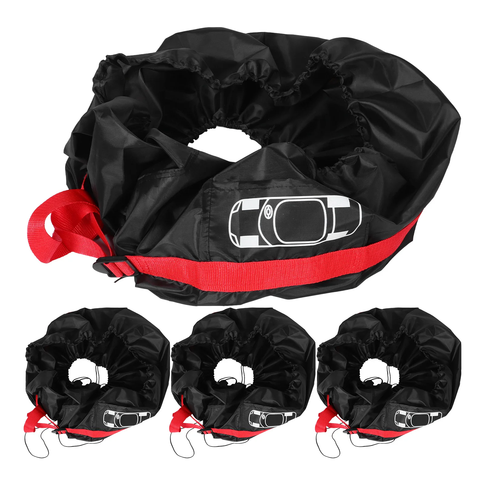 

4pcs Cover Waterproof Wear-Resistant Wheel Covers For Car Truck Suv Rv Spare Tire Storage Protection Tire Bags