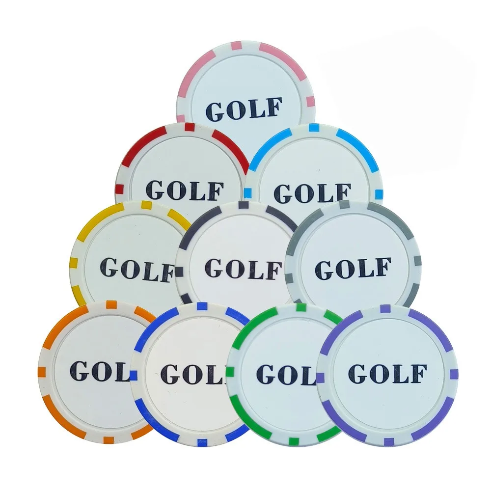 10 Pcs Golf Ball Marker, Golf Ball Position Mark, ABS Plastic Material Inlaid Iron Sheet, Diameter 40mm, Golf Accessories