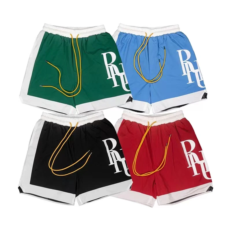 

American Style Rhude Sports Shorts Streetwear Summer Men High Quality Logo Print Loose Casual Shorts