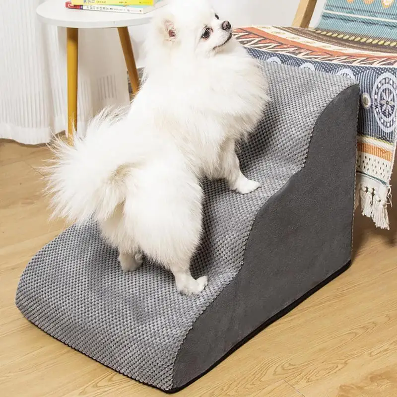 Dog Ramp For Couch 2/3/4 Steps Pet Dog Stairs With Non-Slip Bottom Pet Accessory For Sofa Bed Couch For Injured Puppy Kitten Dog