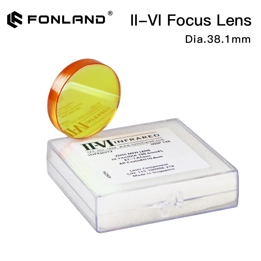 OEM II-VI INFORARED ZnSe Focus Lens Dia. 38.1mm FL127/190.5mm 5