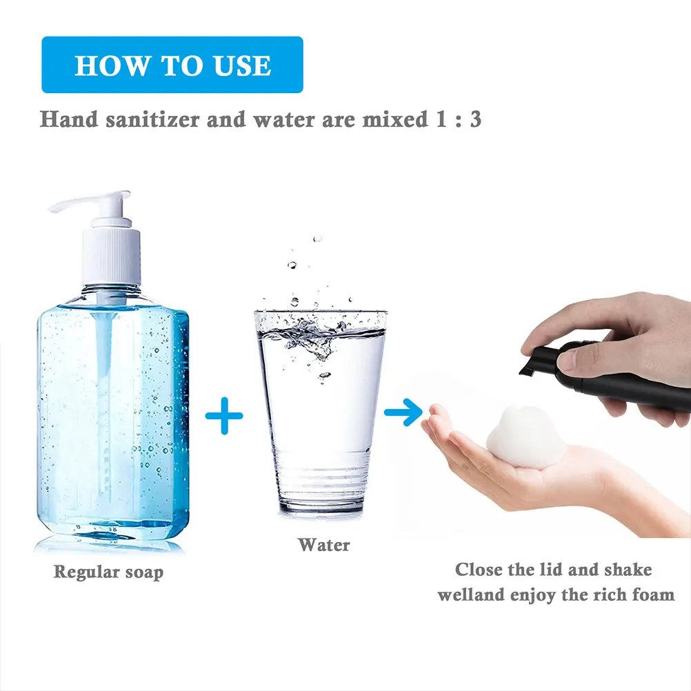 

5pcs Foam Bottles Travel Size Plastic Mousse Shampoo Hand Soap Bottles Refillable Portable Transparent Empty Foaming Squeeze