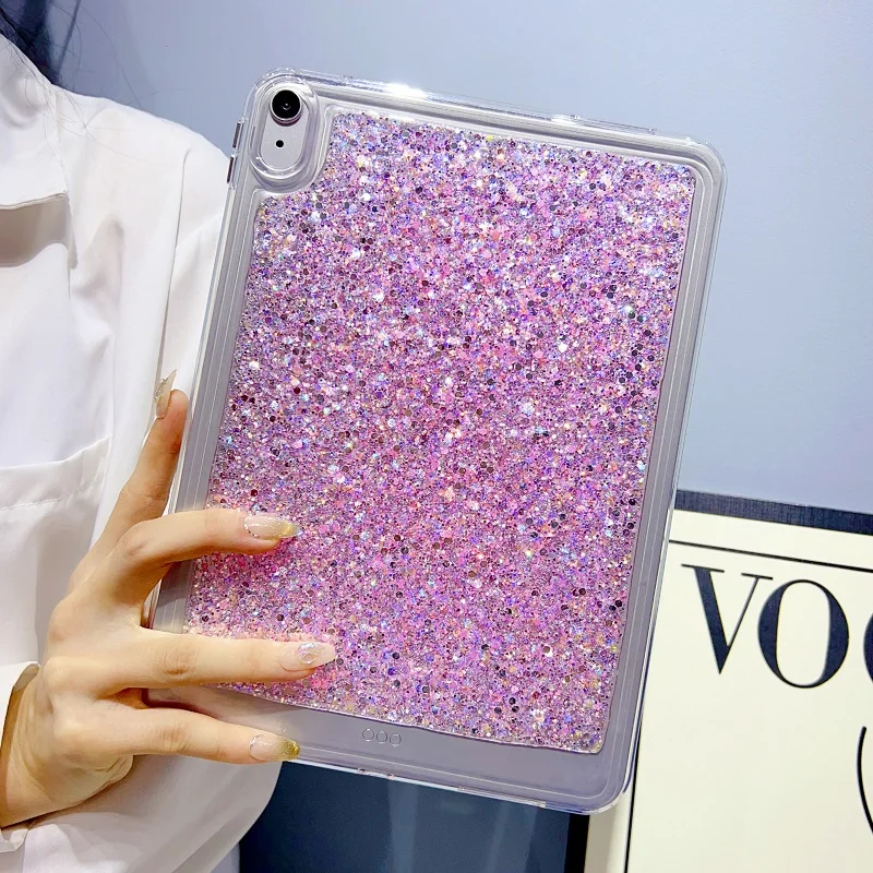 Glitter Tablet Case For Samsung Galaxy S7 S8 11" Galaxy Tab S6 lite 10.4 A8 10.5 A7 10.4 Pink Bling Protective Cover Accessories