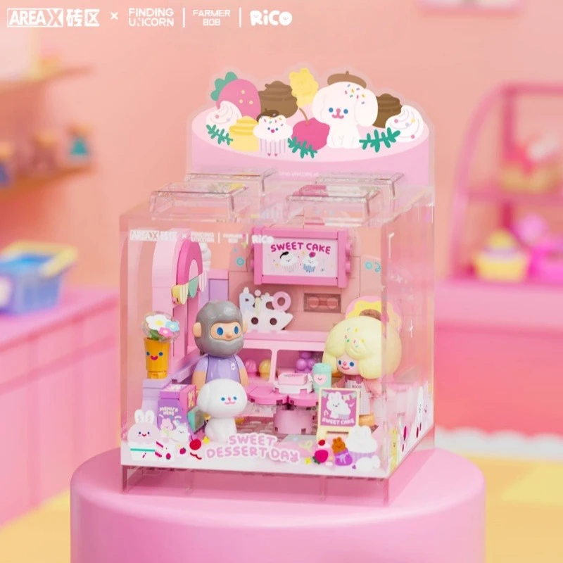 

AREAX Building Blocks Looking for Unicorn FARMER BOB&RiCO Leisurely Holiday Small Particles Assembled Toys Model Ornaments Gifts