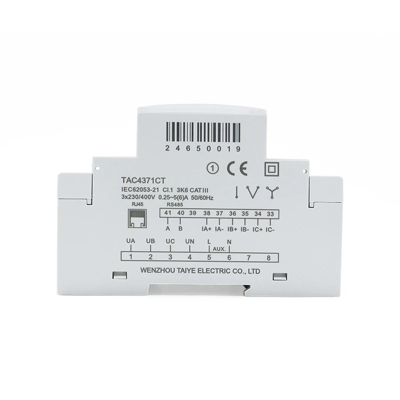 3 Phase DIN Rail Bidirectional Energy Consumption Meter Backlit LCD Ethernet TCP With Current Transformer 100/150/200A TAC4371CT