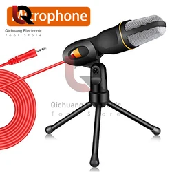 1Pcs Professional 3.5mm Jack Recording Condenser Microphone with Mic Stand Compatible with PC Laptop Singing and Gaming