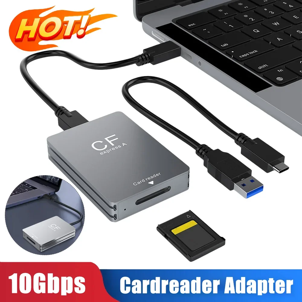 

Устройство чтения карт CFexpress типа A с кабелем USB C к USB C/USB A Портативное устройство чтения CF Express Поддержка Android/Windows/Mac OS для зеркальных фотокамер
