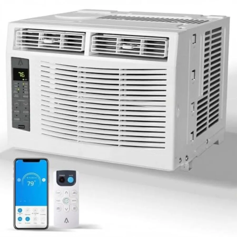 

8000 BTU Window Air Conditioner for rooms up to 650 sq.ft energy efficient, quiet operation, remote control, dehumidifier, easy