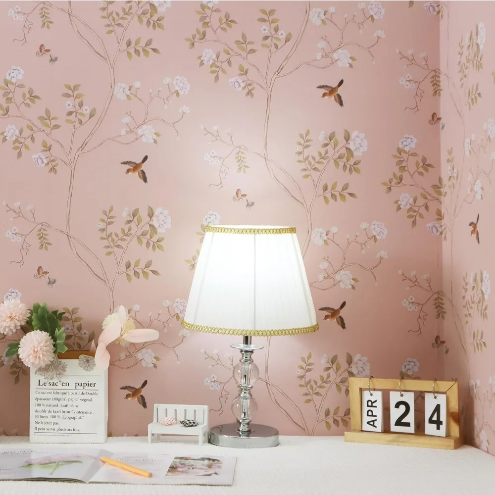 ورق جدران قابل للإزالة قابل للتقشير واللصق باللون الوردي الزهري لغرفة النوم والحمام، 15.3 بوصة × 787 بوصة ورق اتصال ذاتي اللصق