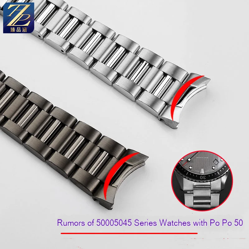 Suitable for Blancpain 50 fathoms steel strap 50 fathoms 5000 5054 series black pottery blue pottery fine steel watch strap 23mm