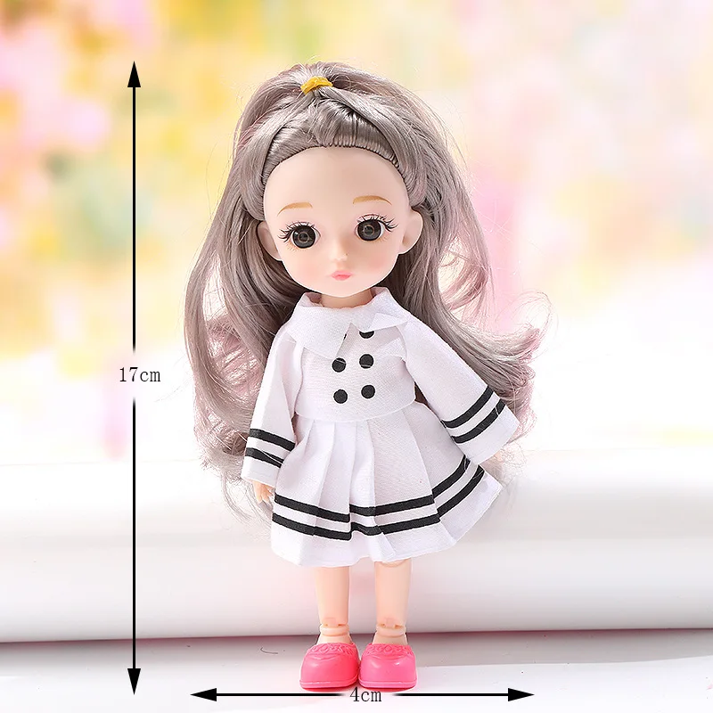 Boneca bjd de 16cm, escala 1/12, com roupas e sapatos, rosto doce, faça você mesmo, móvel, 13 articulações, figura de princesa da moda, brinquedos de presente de natal para meninas