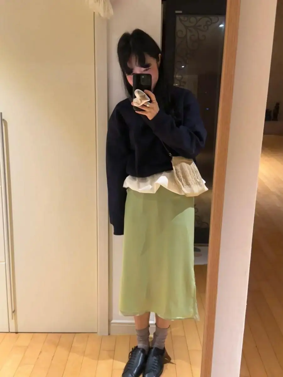 

Женская свободная толстовка-обманка с круглым вырезом в стиле Дондэмун, имитация двухслойности, повседневный топ для отдыха