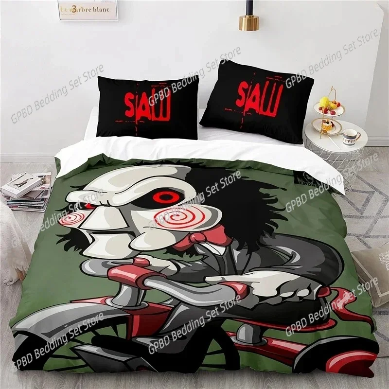 Horror Saw Movie 3D Bedding Set Duvet Cover Pillowcases Single Twin Full Queen King Size Home Decor Quilt Boys Gift