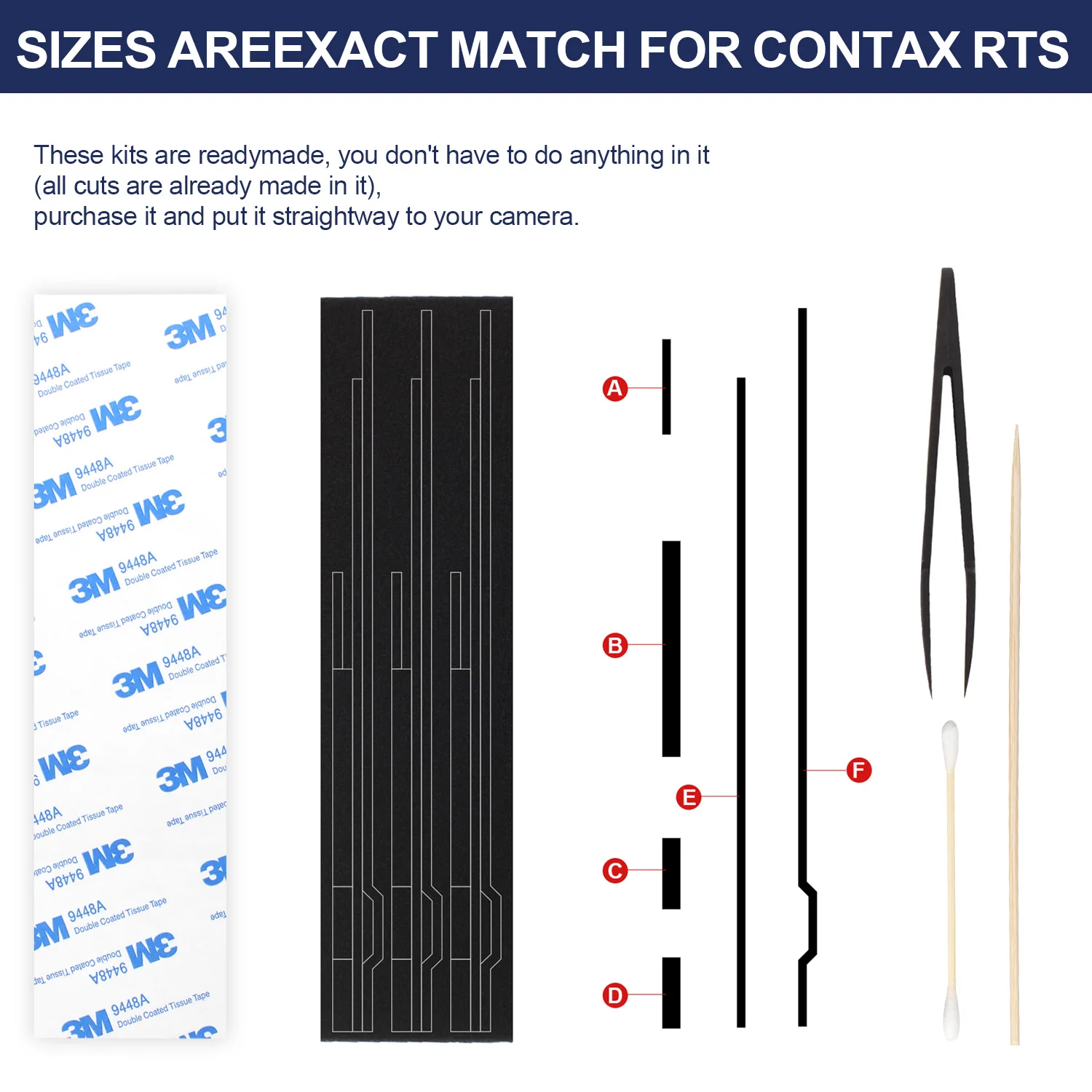 eTone Self Adhesive Light Proof Seal Foam Sponge Custom Repair Kits for Contax RTS