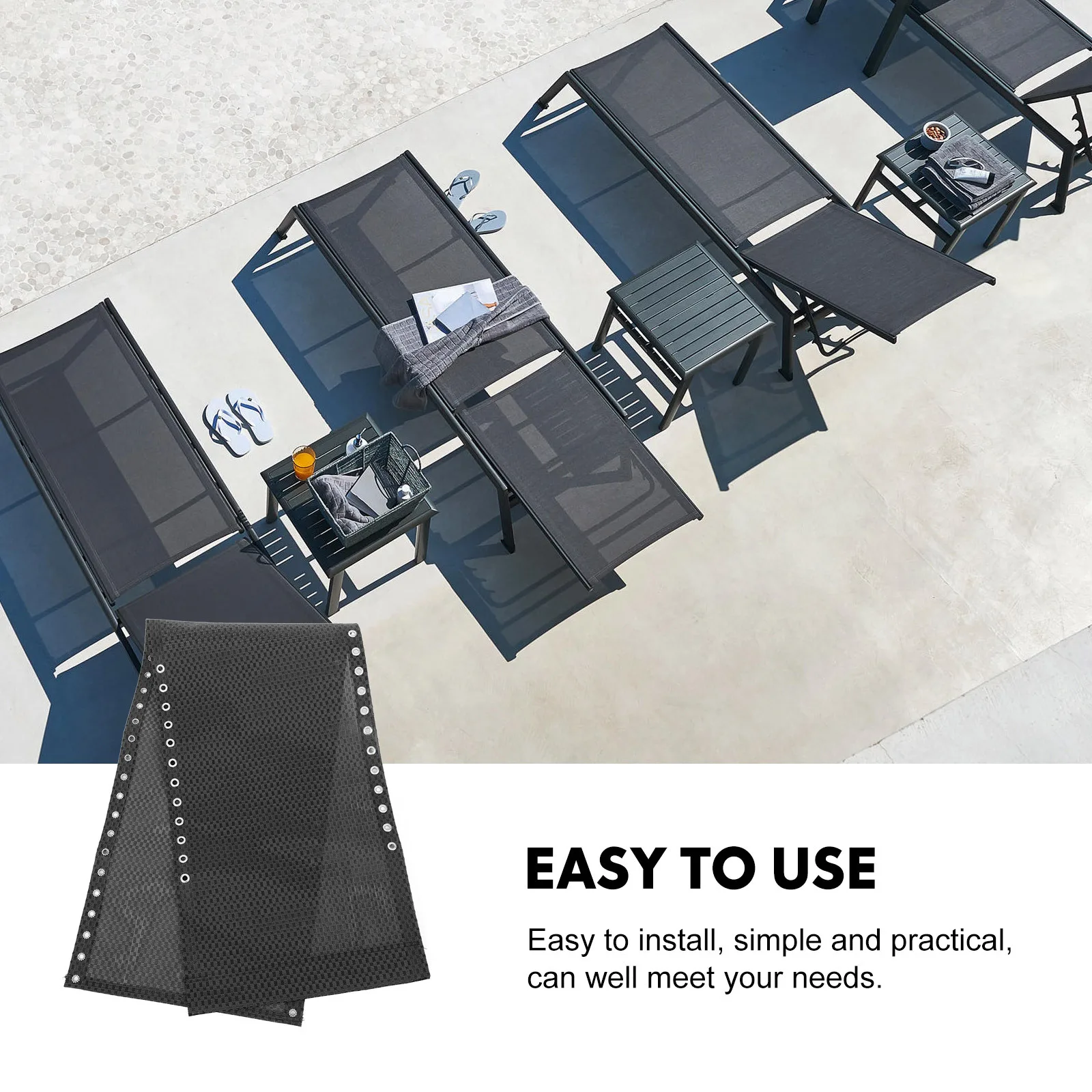 

Folding Recliner Replacement Fabric Durable Outdoor Chair Cloth Portable For Patio Beach Camping Lounge Repair Fabric