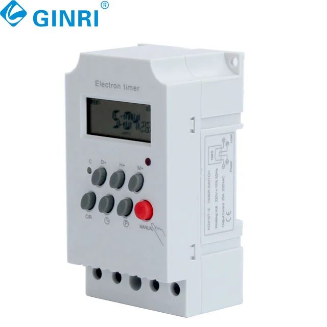 3PCS Ginri KG316T-II 220V 25A Din Rail Digital Programmable Electronic Timer Switch LCD Microcomputer Digital Timer Controll