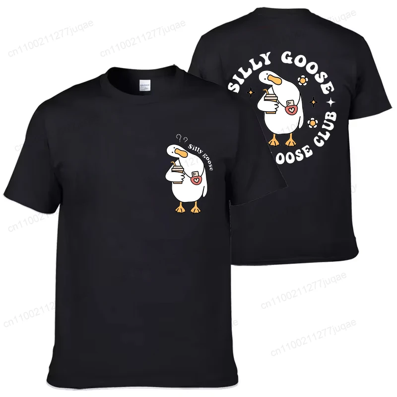 

Футболка Funny Goose Мужская забавная винтажная уличная футболка Y2K с графическим рисунком Goose on The Loose Club Модная футболка с короткими рукавами