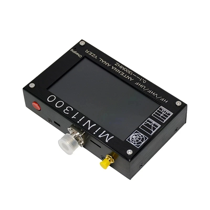 Mini1300 4. 3-calowy ekran dotykowy LCD 0.1-1300MHz HF/VHF/UHF ANT SWR analizator antenowy miernik Tester