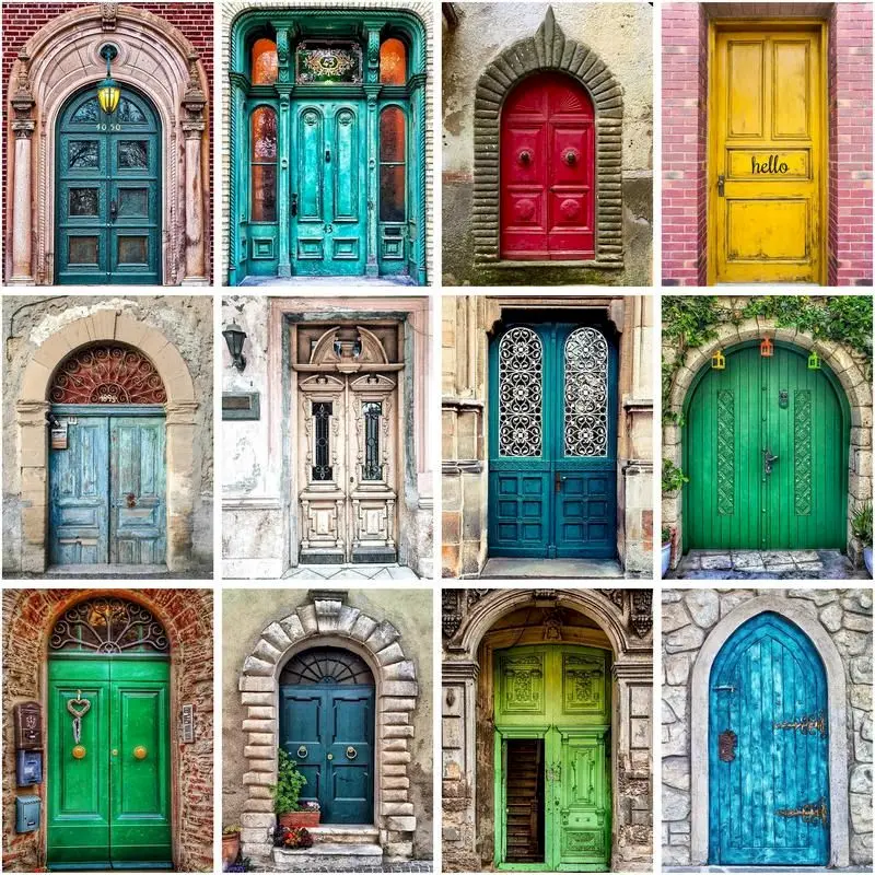 

GATYZTORY Colorful Door Scenery Diy Oil Painting By Numbers Kit Acrylic Painting NumbersArt On Canvas By Numbers Home Decor