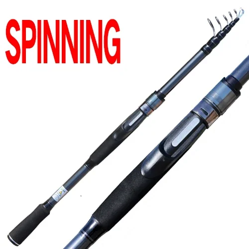 GHOTDA 1.8M-3.0M Cast/Spinning Mini Telescopic Fishing Rod Ultralight Carbon Pole M Power with Solid Tip Lure Weight 8-18g Pesca