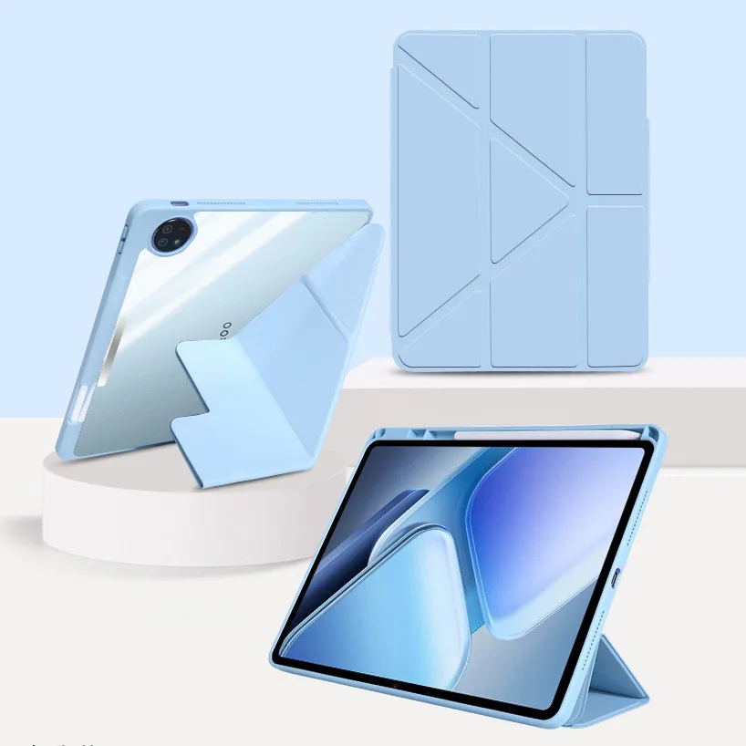 Support Multi Angles Acrylic Transparent Tablet Case for Vivo Pad6 Pro 13.2 2026 with Pencil Holder