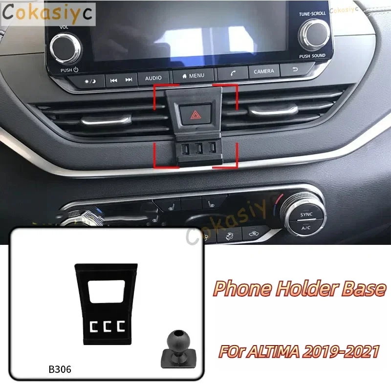 Car Phone Holder Base Special Mounts For Nissan ALTIMA 2019-2021 Fixed Air Outlet Bracket Base Accessories With Ball Head 17mm