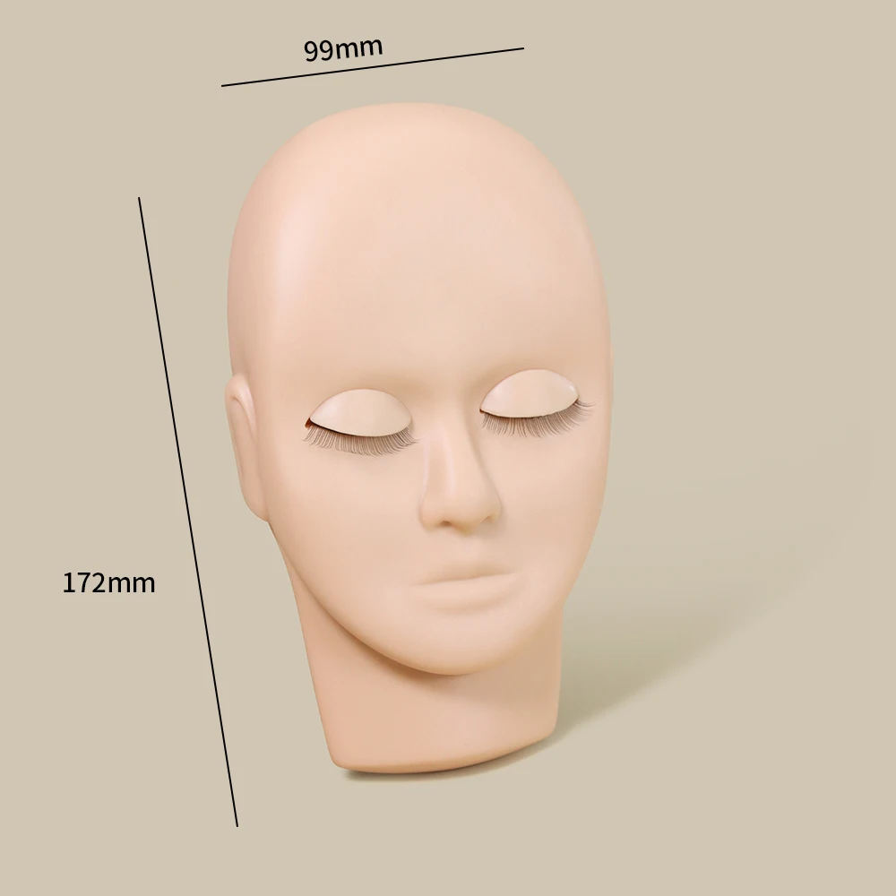 1pcs Eyelashes Extension Mannequin Head Silicone Training Model Head With Removable Replacement Eyes