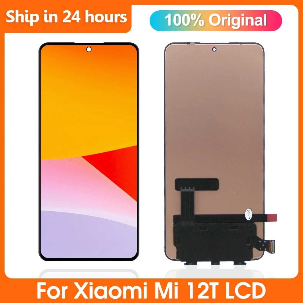 

6.67" Original AMOLED For Xiaomi 12T 22071212AG LCD Display Touch Screen Digitizer For Xiaomi 12T Pro Assembly Replacement Scree