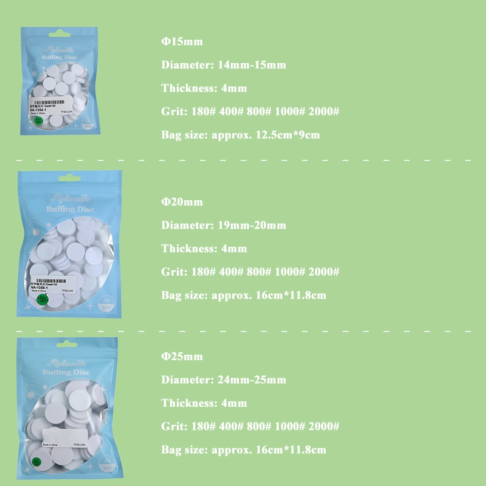 15/20/25mm disco de polimento lixa substituição esponja prego buffer para broca elétrica acessórios manicure pedicure