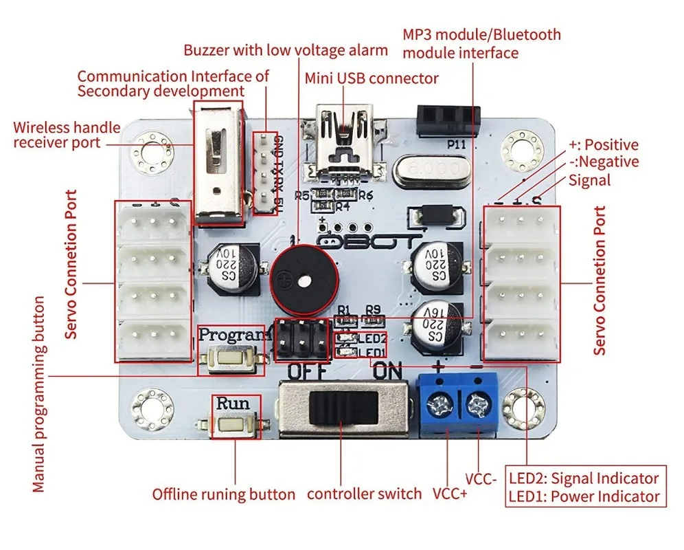 LOBOT Serial Bus Micro Servo 17kg High Torque with Debug Board Remote Control Helicopter RC Parts Robot Toy for Children