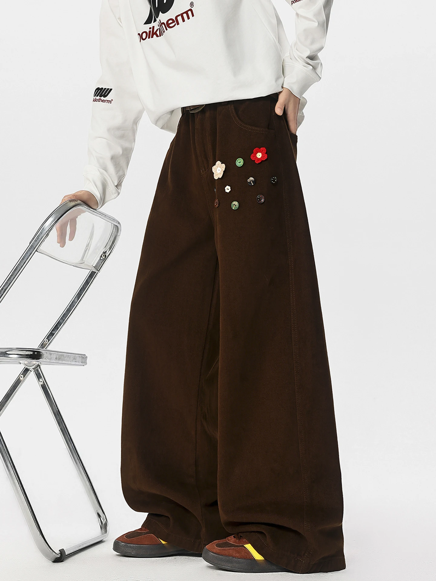 

American High Street Flutton Straight Leg Workwear Pants Men Spring New Trend Loose Large Size Wide Leg Casual Pants