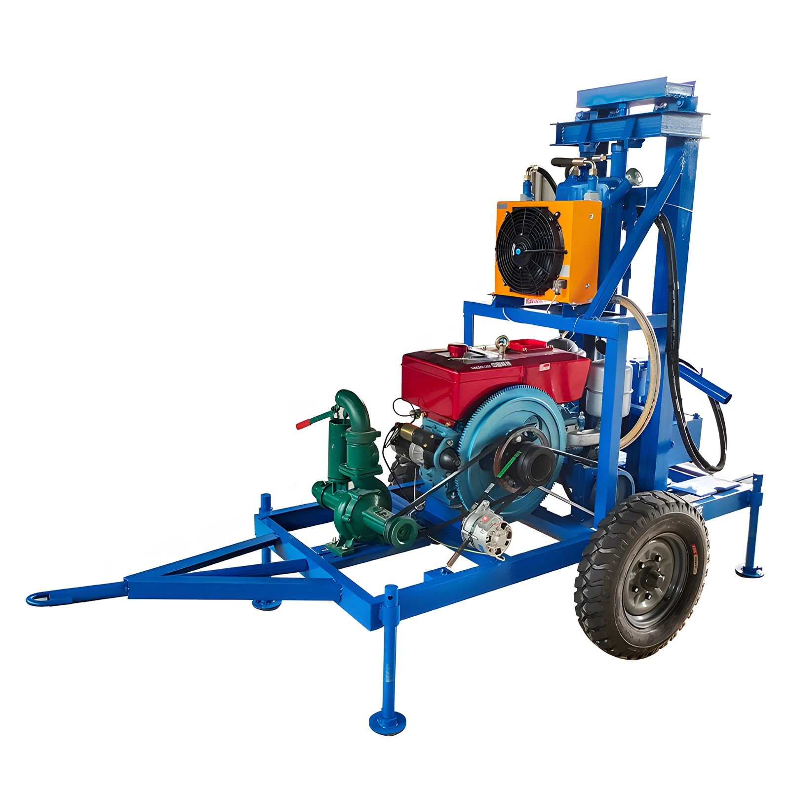 

Portable 22HP Diesel Type Rotary Water Well Drilling Rig with Mud Pump