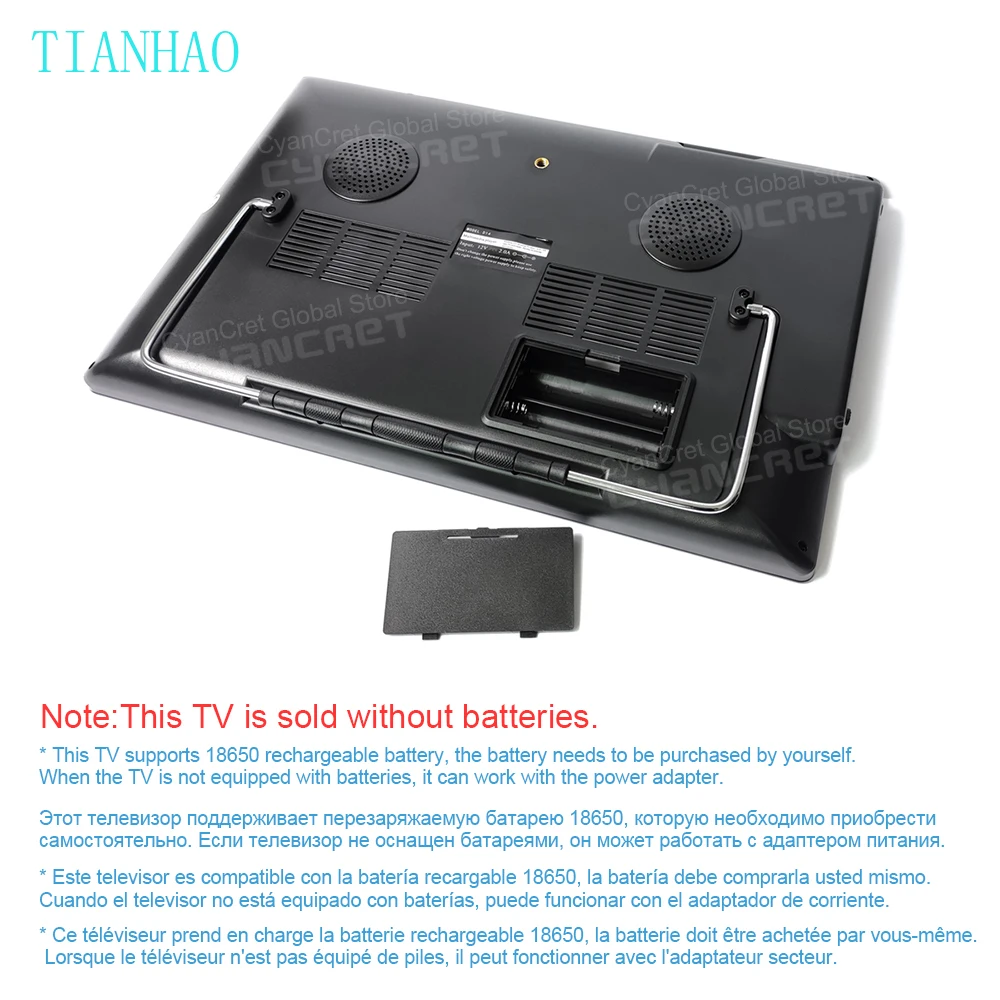 تلفزيون محمول LEADSTAR D14C مقاس 14 بوصة بدون بطارية DVB-T2 TDT تلفزيون سيارة صغير رقمي وتناظري يدعم HD-IN H.265 AC3 #2