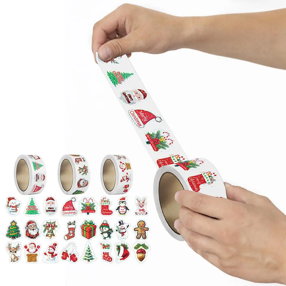 2.5cm / 0.99" Laser Cartoon Christmas Stickers Christmas Sticker Wrapping Stickers Stationery Label Reward Gift Scrapbook R9Q3