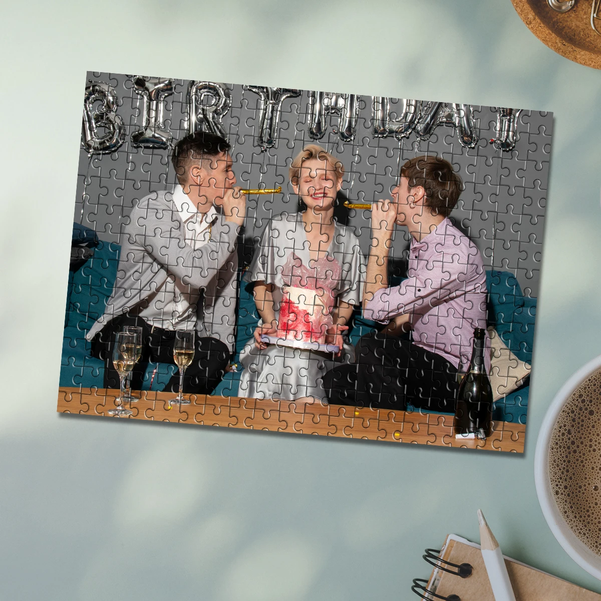 35/300/500/1000 Uds rompecabezas de fotos personalizado cumpleaños imagen personalizada rompecabezas Diy juguete para regalo del Festival del aniversario 3