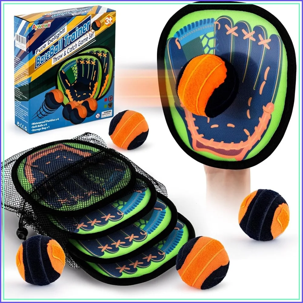 

Toss & Catch Ball Game - Baseball Glove Style - Outdoor & Indoor Fun for Kids 3-8 - Perfect for Yard, Beach, Pool