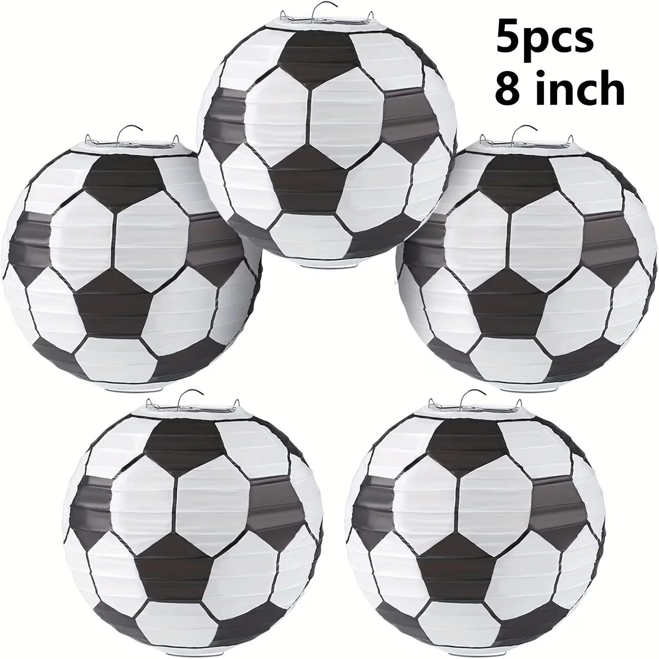 

5Pcs Football-Themed Paper Lanterns Soccer Party Hanging Ornaments Kids Boys Sport Birthday Party Favors Home Decoration