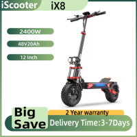 iScooter iX8  Adult Electric Scooter 2400W  Motor 48V20Ah Battery 12  Inch Off Road Pneumatic Tires Foldable  E-scooter