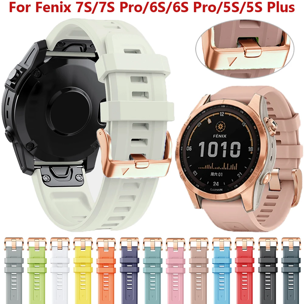 20mm Silicone Strap For Garmin Fenix 7S 6S Pro 5S Plus Watch Bracelet for Epix Pro 42mm Instinct 2S Quickfit Band Accessories