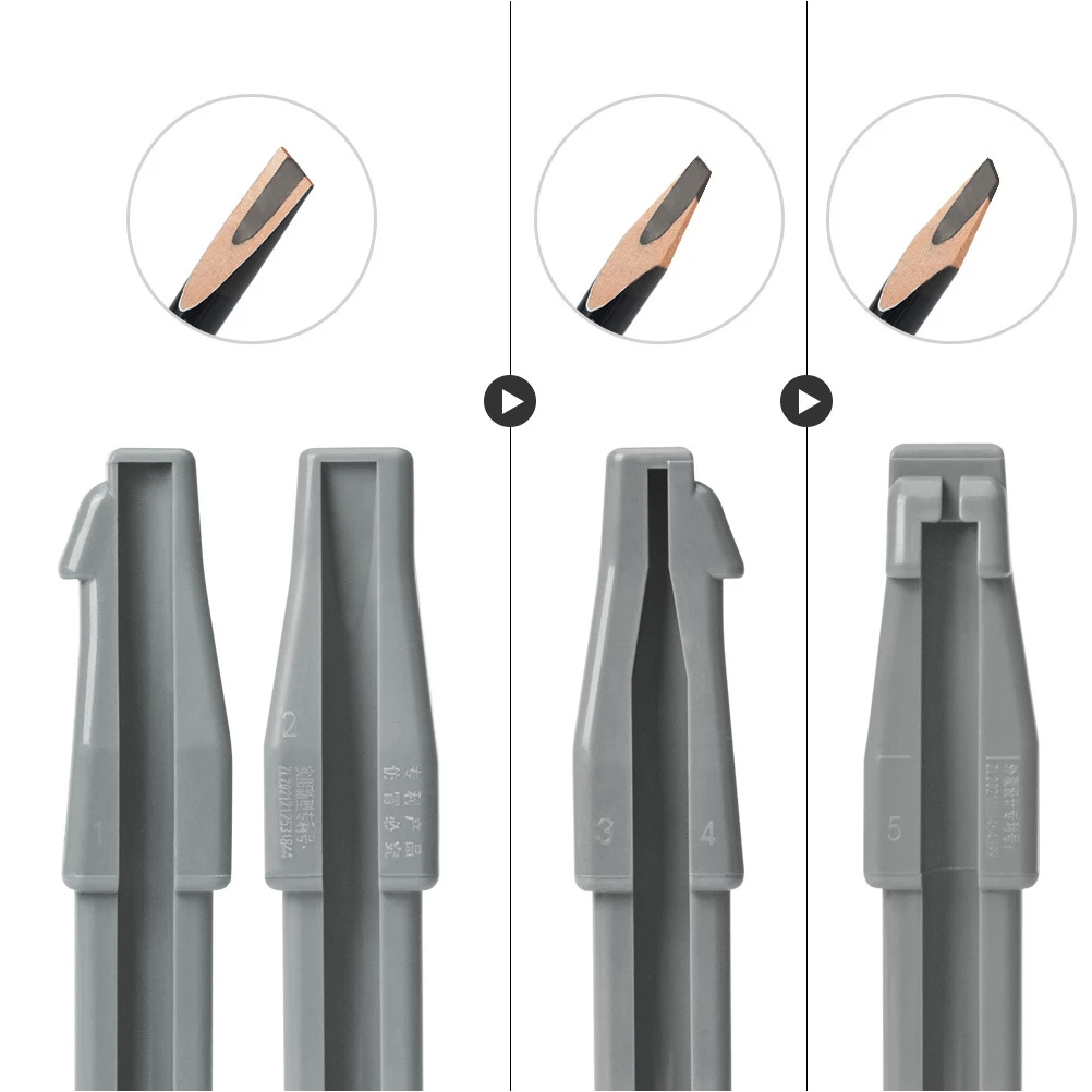 

3pcs Duckbill Pencil Sharpener Auxiliary Tool for Eyebrow Lip Makeup Pens Sharpening Aid Gray Plastic Precision Angle