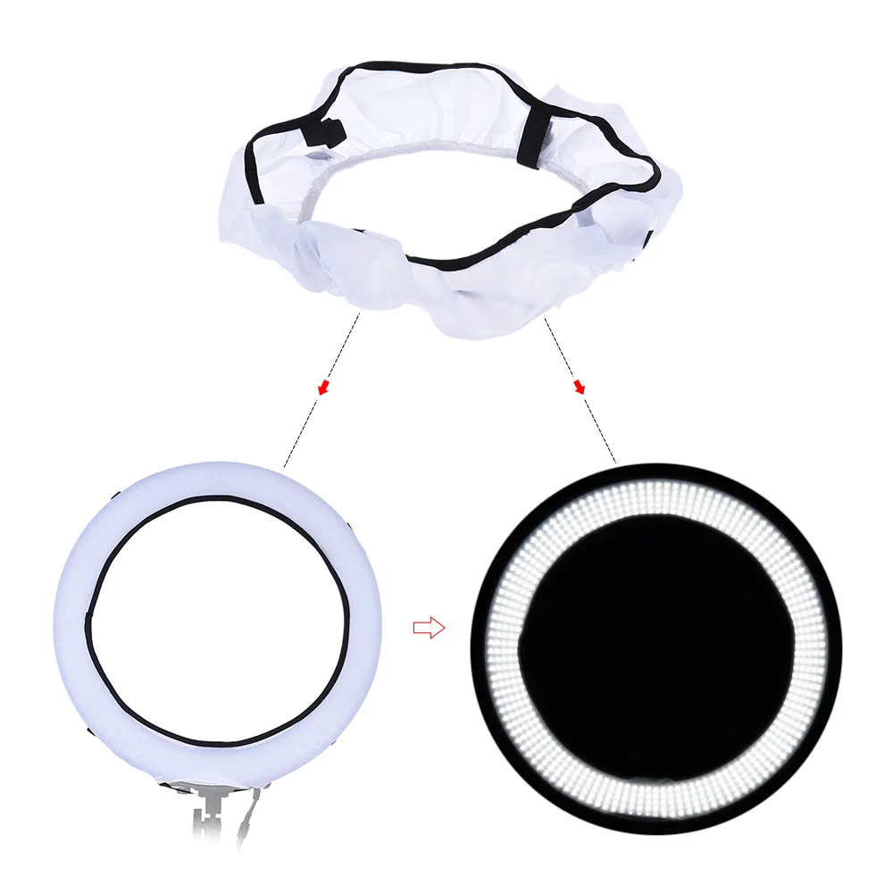 Andoer Photography Video Flash Speedlite Light Soft Cloth Diffuser Kit for Andoer LA-650B LA-650D & Any 18-inch Ring Flash Light