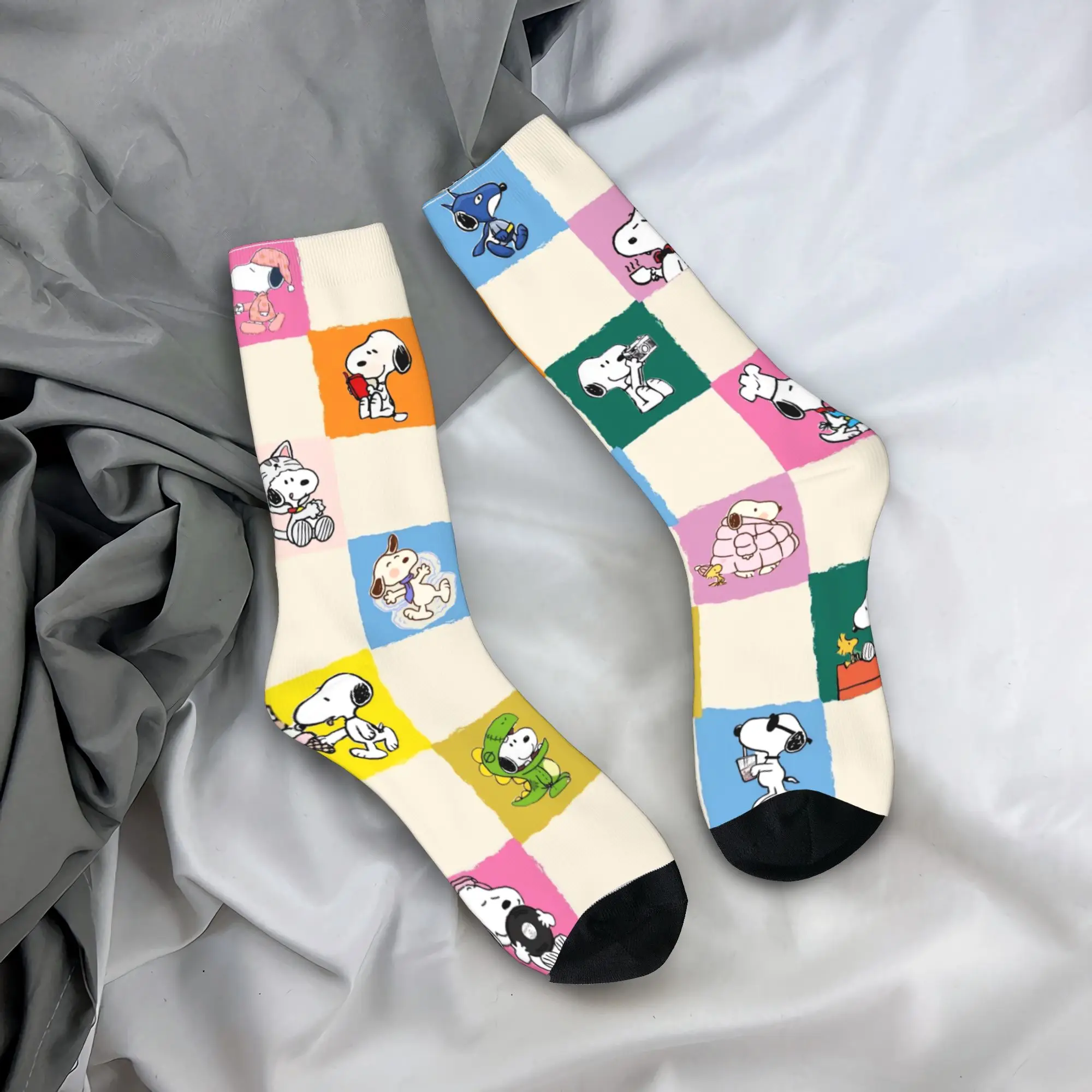 Women Men Socks Snoopy  Stockings Autumn Novelty Soft Socks Printed Cycling Non Slip Socks