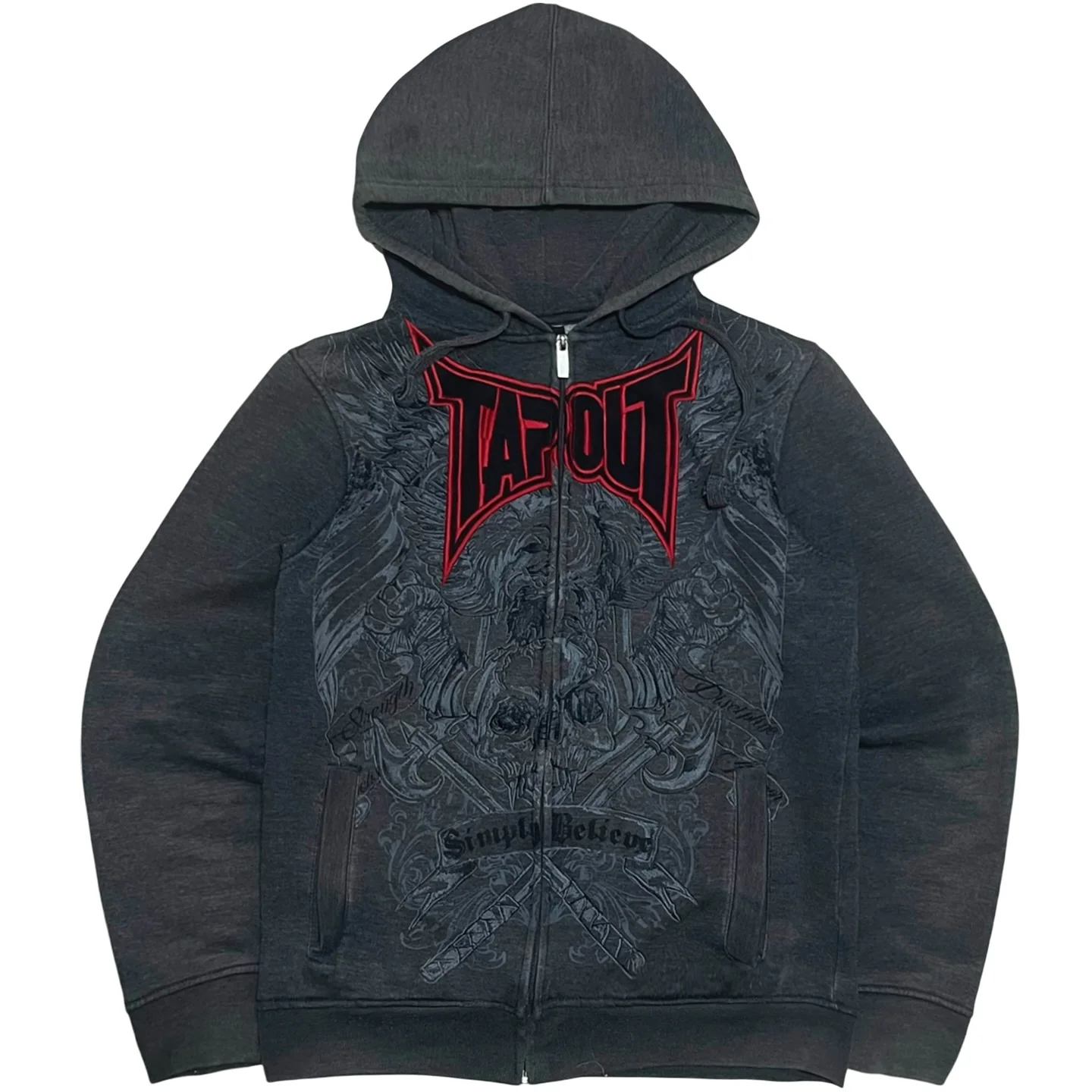 Harajuku Oversized Hip Hop Letter Tapout Zip Hoodie Hoodie Sweatshirt Jacket Y2K Sweatshirt Mens Embroidered Streetwear Clothes