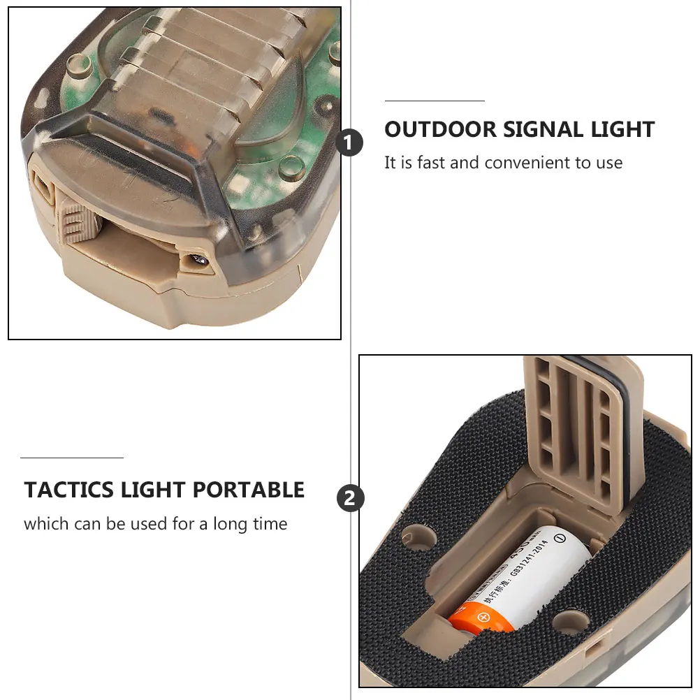 

1Pcs Tactical Outdoor Signal Light Green Multi-Modes Waterproof Portable Hook Loop for Sports Games