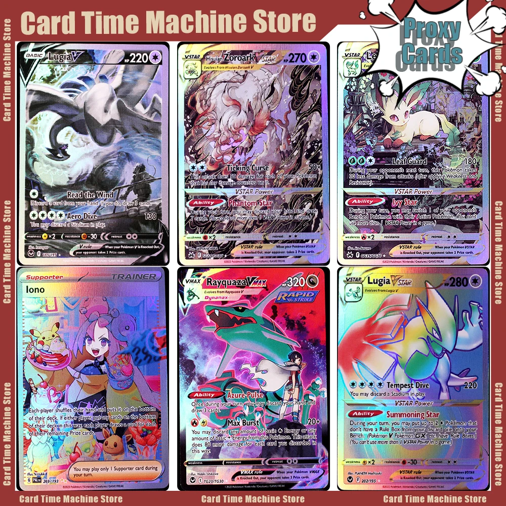 

Прокси-карты Pokémon PTCG DIY Cards Коллекция PKM Настольные игры Lugia-F186 Zoroark-GG56 Flareon-SWSH180 GiratinaGG69 RayquazaTG20