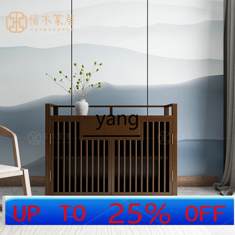CX  new Chinese-style home solid wood shoe cabinet simple modern living room partition decorative locker
