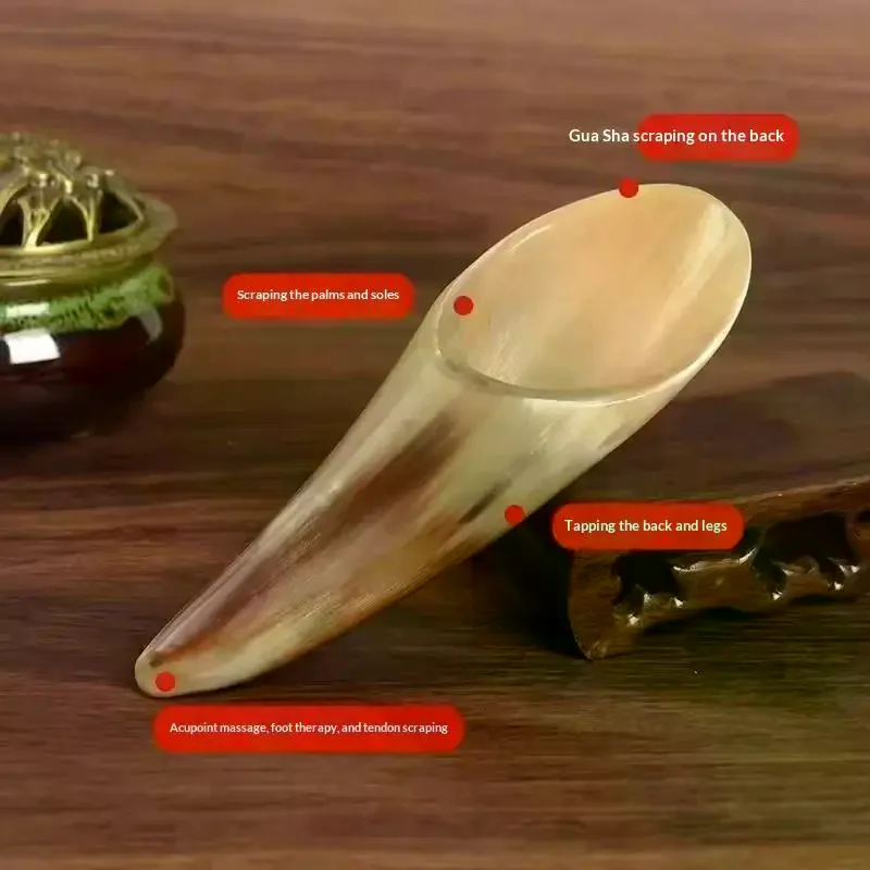

1/2 шт. Натуральный массажер Гуаша из рога буйвола для снятия стресса, скребок для массажа, акупунктурная SPA-терапия