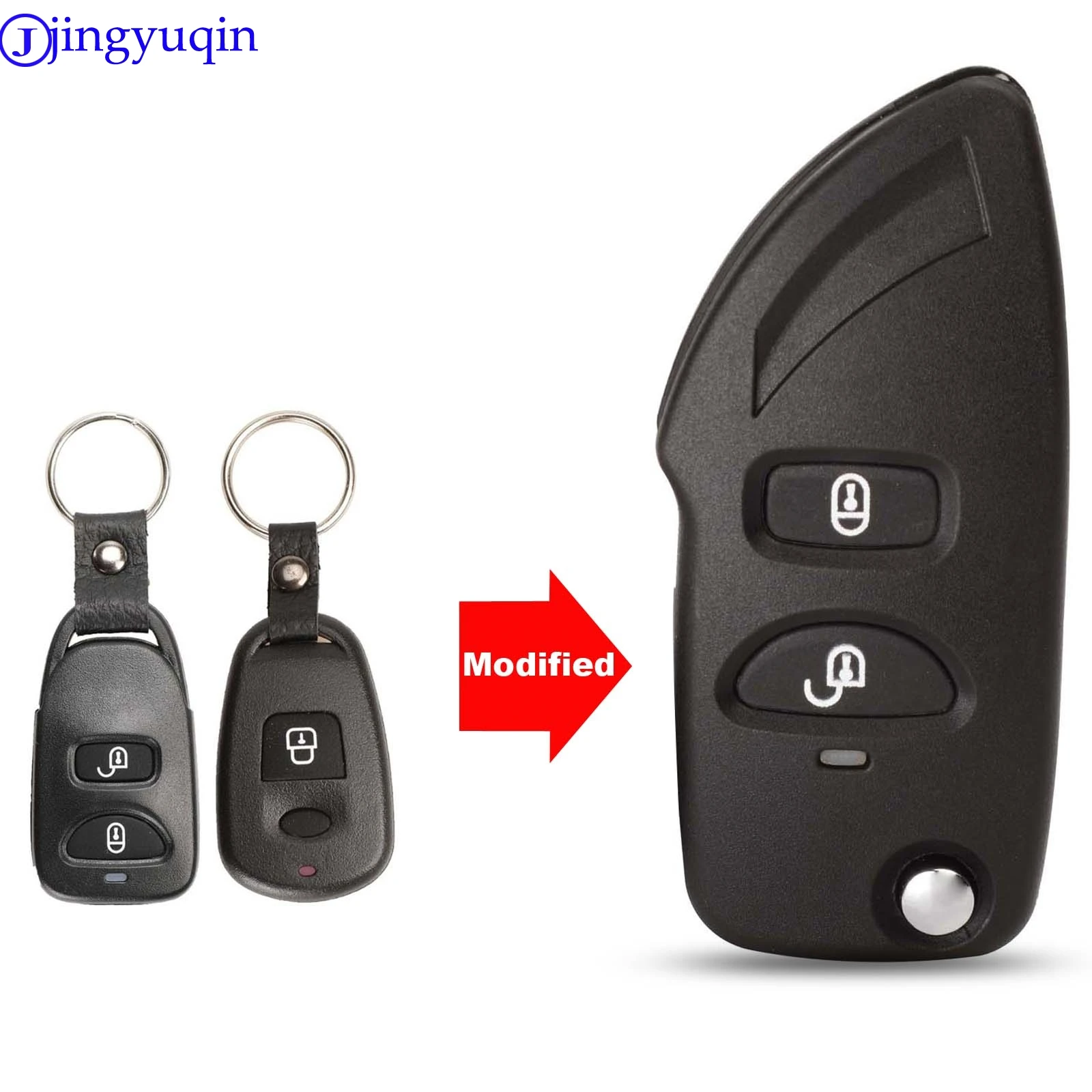 

jingyuqin 10p 2b Modified Remote Key Shell Case Cover For Hyundai Elantra Sonata Santa For Kia Carens Folding Flid Key