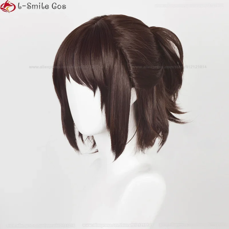 Hange Zoe Cosplay Wig Anime Final Season Hange Zoe 35cm Dark Brown Cosplay Wig Eye Mask Heat Resistance Hair Wig image 6